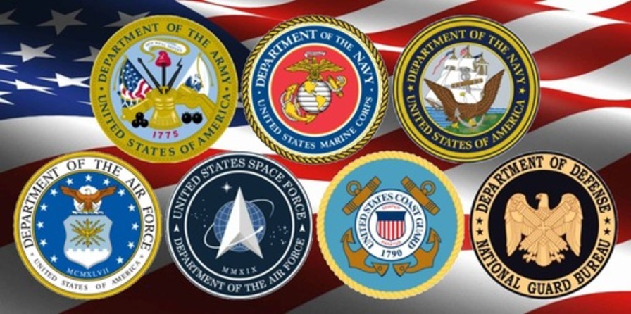 set of military branch emblems